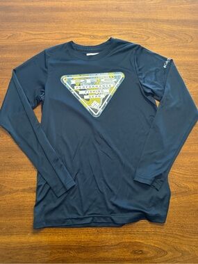 Columbia Youth PFG Sun Shirt Medium Navy Blue Logo